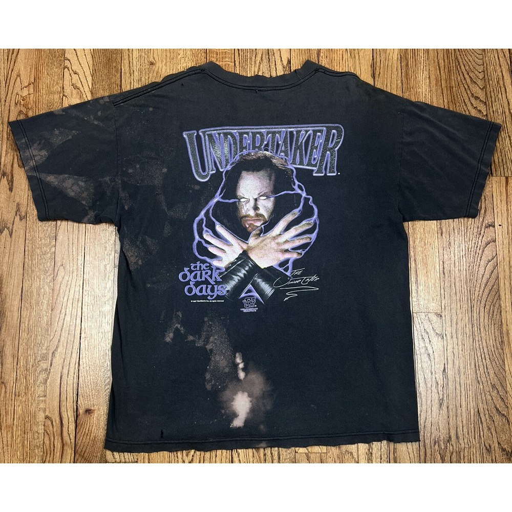 Vintage Undertaker "The‎ Dark Days" T-Shirt 1997 WWF Wrestling Distressed Sz XL